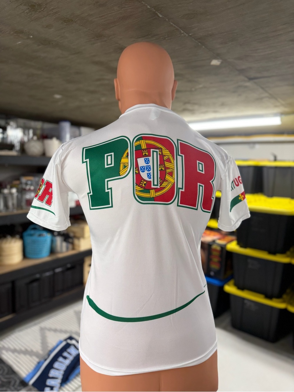 White Portugal Graphic Back Soccer Jersey